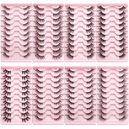 Half Lashes Mink Eyelashes Natural Soft Cat Eye False Eyelashes Long Wispy 3D Mink Lashes Makeup Eyelash Extension Fake Lashes