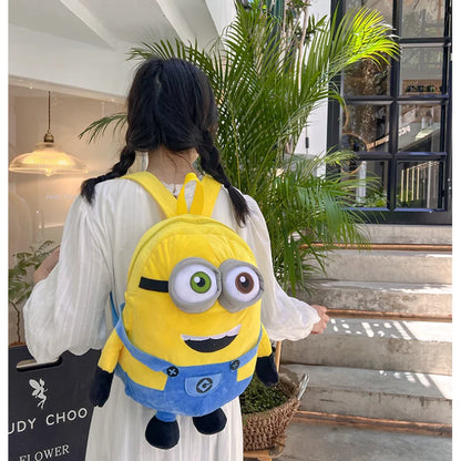 New Cartoon Anime Plush Backpack Minions Doll Large Size School Bag Large Capacity Student Cartoon Backpack