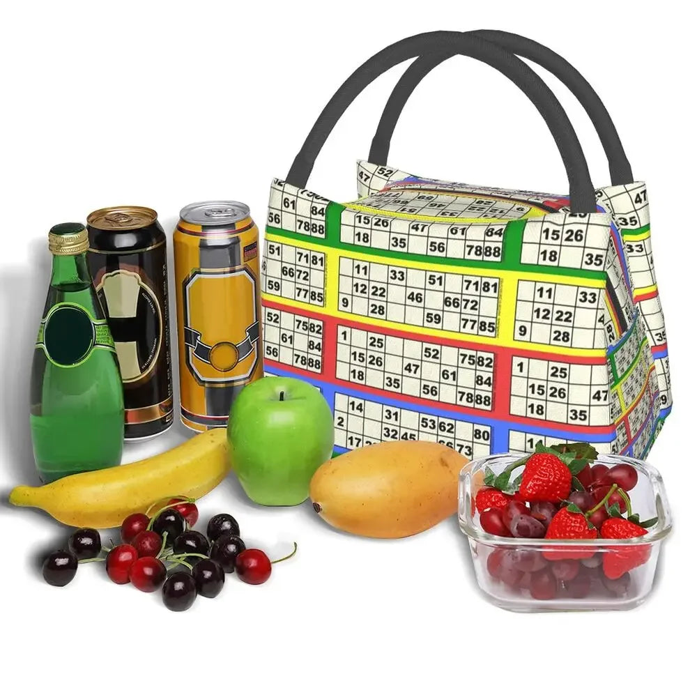 I Love Bingo Game Insulated Lunch Bags for School Office Waterproof Cooler Thermal Lunch Box Women lunchbag