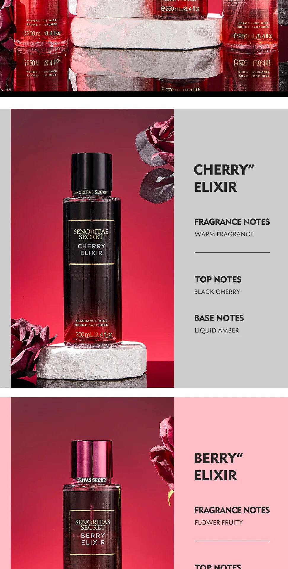 Body spray Big Brand Victoria Women's  Fragrance Floral and Fruit Tone Lasting Fragrance Thailand's Best seller 250ml