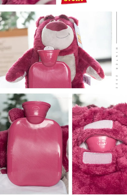 Genuine Disney Stitch Angel Lotso Plush Anime Hand Warm Bottle Hot Water Bottles Winter Portable Warm Hand Bag Birthday Gift