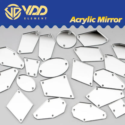 VDD 30/60Pcs Mix Size Acrylic Mirror Sewing Rhinestones Sew On DIY Crafts Flat Back Sewn Stones For Garment Dress Decorations