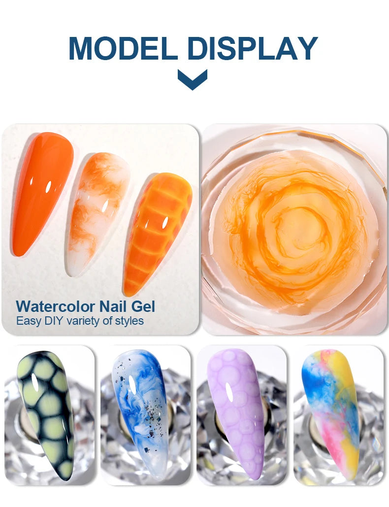 AS Clear Blooming Gel Polish 15ml UV LED Soak Off Nail Art Polish for Spreading Effect Marble Nail Polish Gel Paint Varnish