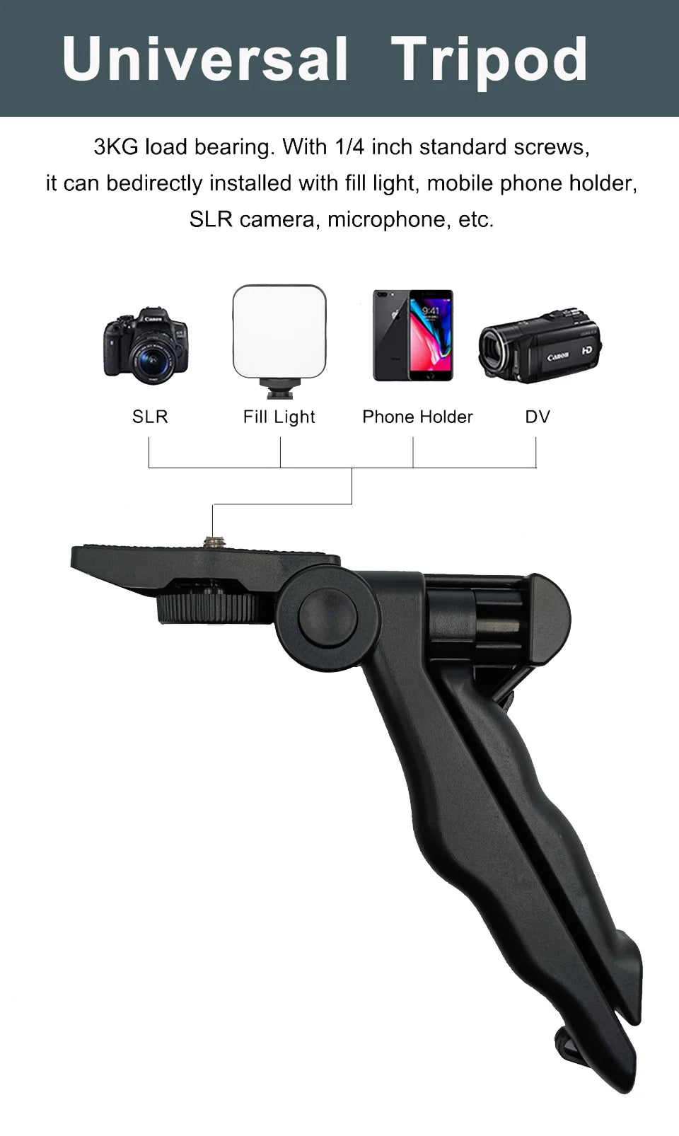 AY49 Smartphone Vlogging Kit With Tripod Phone Holder Mini Microphone LED Fill Light Starter For TikTok Live Stream Video YouTub