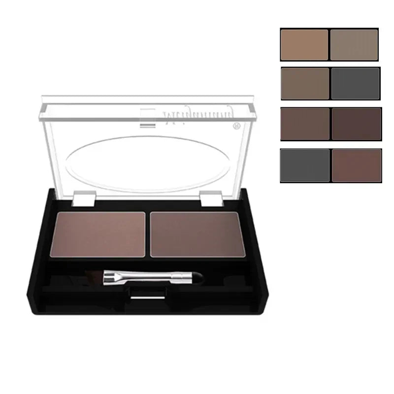 Eyeshadow Cake Makeup 2 Color Waterproof Eyebrow Powder Eye Shadow Eye Brow Palette + Brush Eyebrow Enhancer Professional