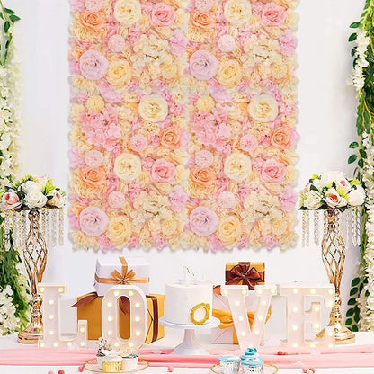 Pink Silk Rose Flower Wall Artificial Flower For Wedding Decoration BabyShow Party Christmas Home Backdrop Decor