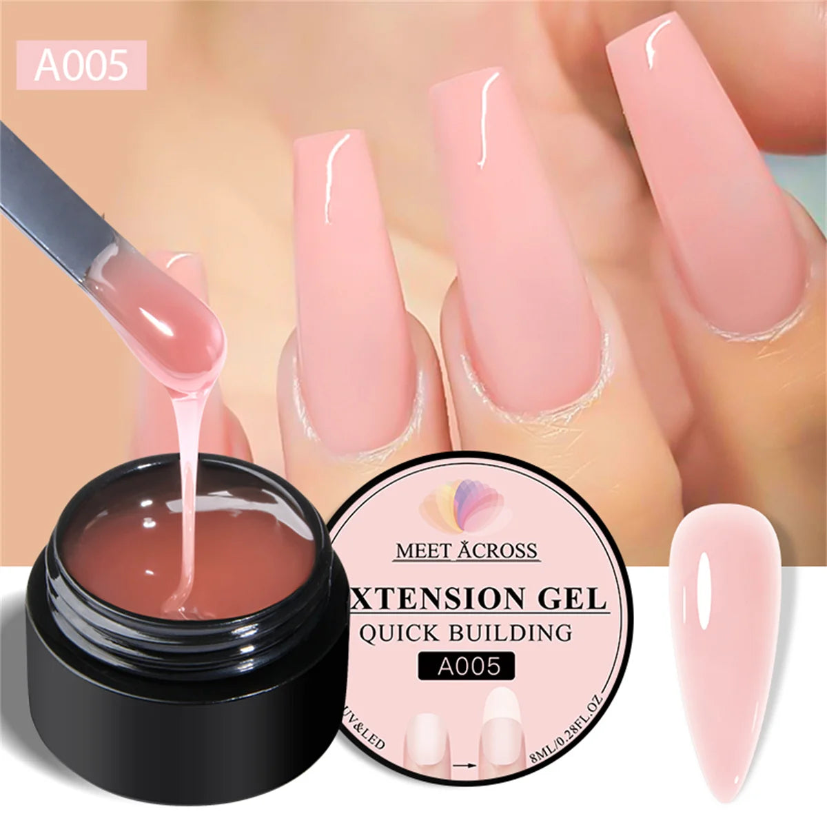 6pcs Gel Extension Nail Kit Quick Building Nail Extension Gel Polish Set 8ml Nude Pink UV Construction Gel For Nail Extensions