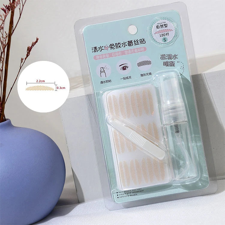 240pcs Invisible Double-fold Eyelid Sticker Natural Eye-Lift Mesh-Lace Transparent Invisible Self-adhesive Eyelid Tape Sticker