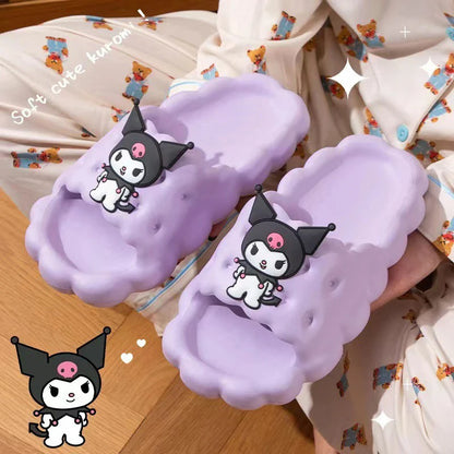 Sanrio Hello Kitty Slippers Kuromi Cartoon Kawaii Cute Anime Student Home Bathroom Bathing Anti-Slip Sandal New Children Gifts