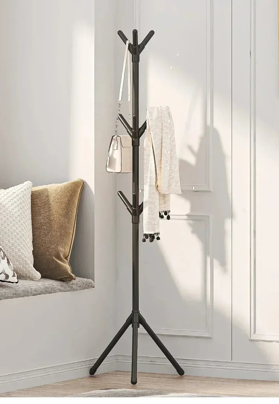 Clothes and Hats Rack Floor To Floor Bedroom Coat Hook Bedroom Vertical Tree Branch Shape Holder Hat Scarf Handbag Storage Hange