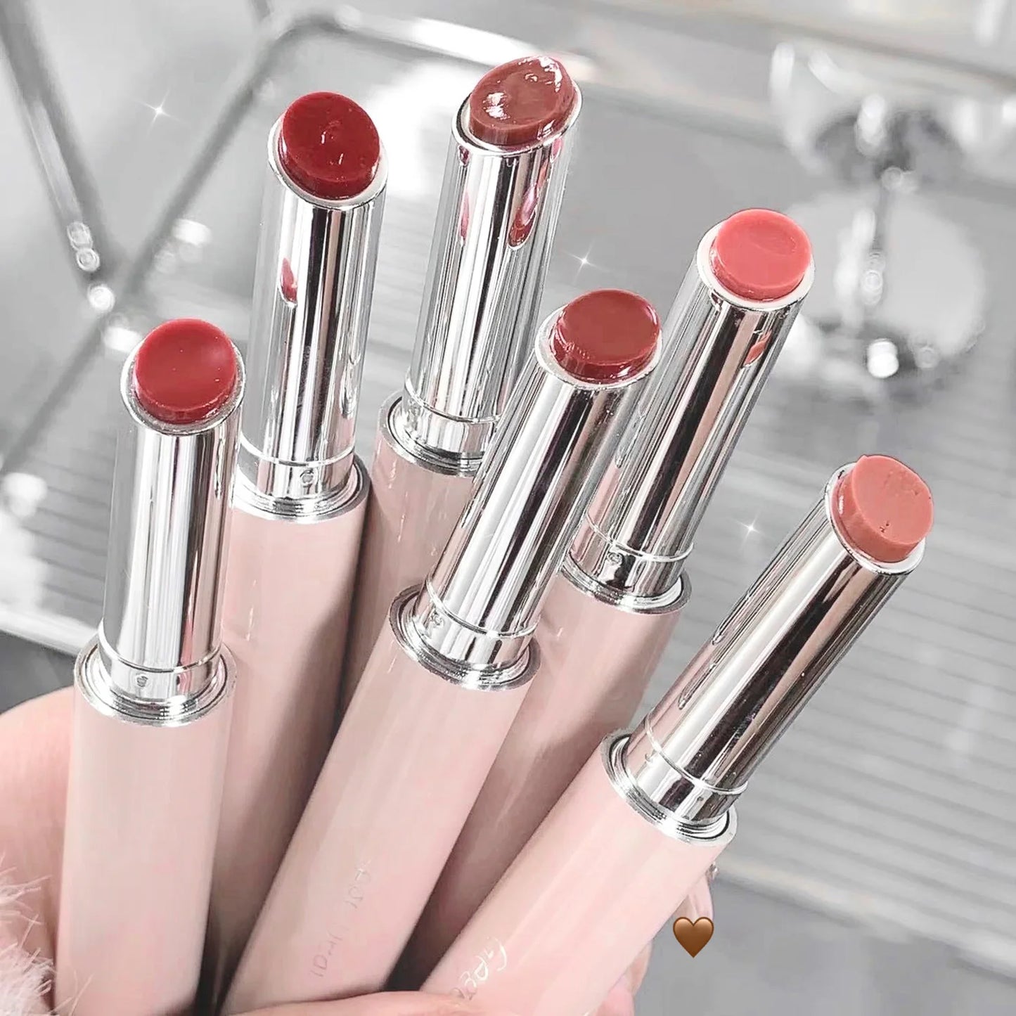 Jelly Solid Lip Gloss Cute Hydrating Mirror Red Brown Lipstick Clear Moisturizing Lips Tint Nature Nude Lip Makeup Cosmetics