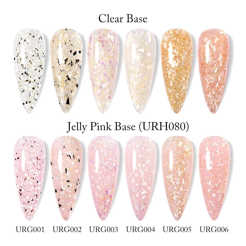 UR SUGAR 7ml Gold Glitter Mineral Gel Nail Polish Soak Off UV LED Gel Nail Platinum Shining Sequin Semi Permanent Manicure