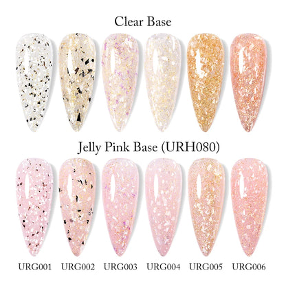 UR SUGAR 7ml Gold Glitter Mineral Gel Nail Polish Soak Off UV LED Gel Nail Platinum Shining Sequin Semi Permanent Manicure