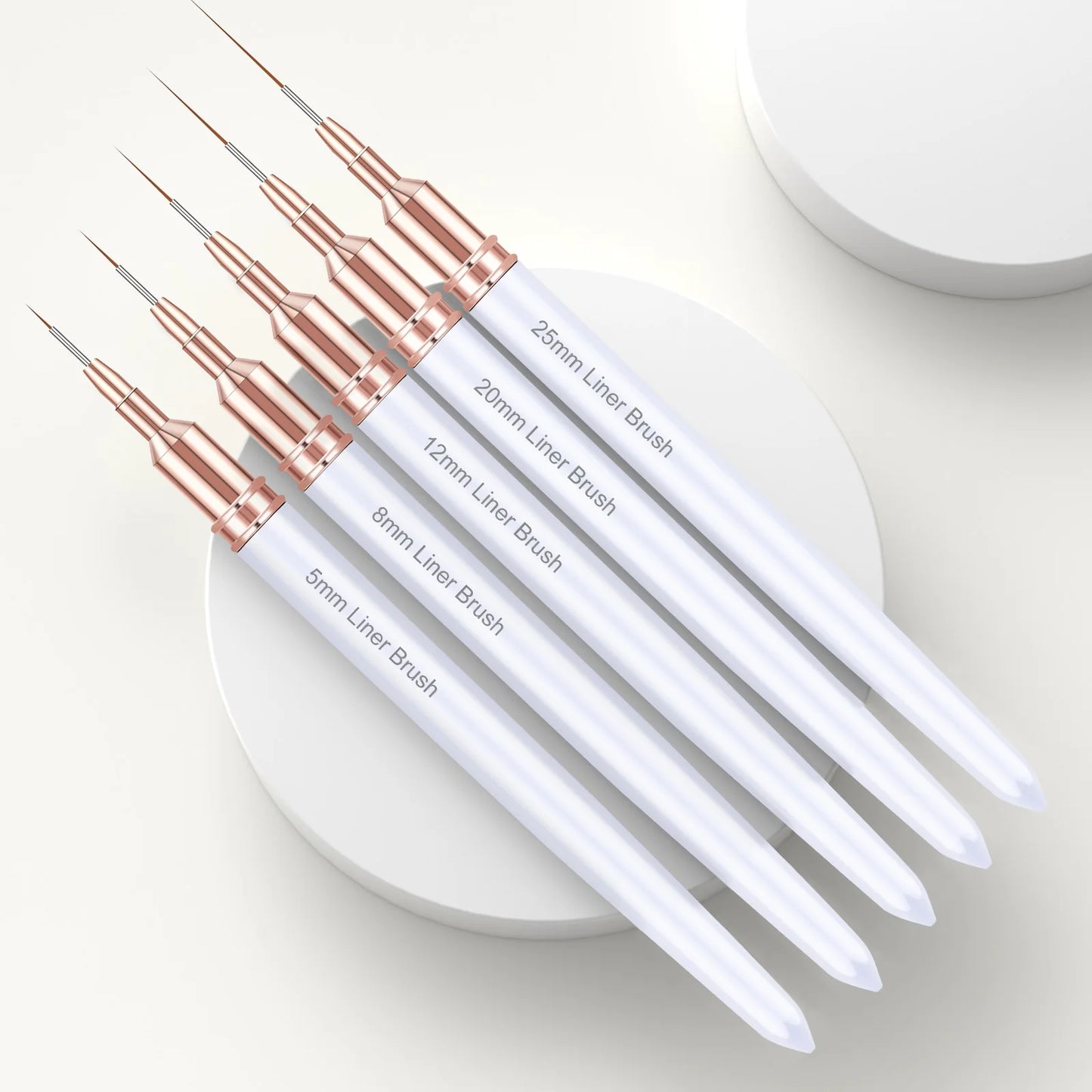 5pcs/Set Acrylic French Stripe Nail Art Line Painting Pen 3D Tips Manicure slim Line Drawing Pen UV Gel Brushes Painting Tools