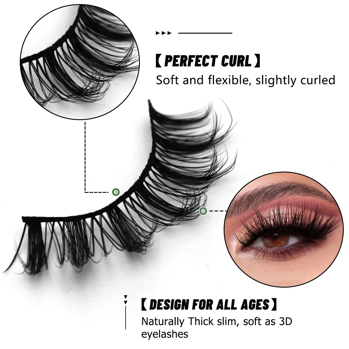 GROINNEYA 5/7 pairs Eyelashes  Manga Lashes  Natural False Lashes Fluffy Soft Cross  Fairy Little Devil Lashes Extension Makeup