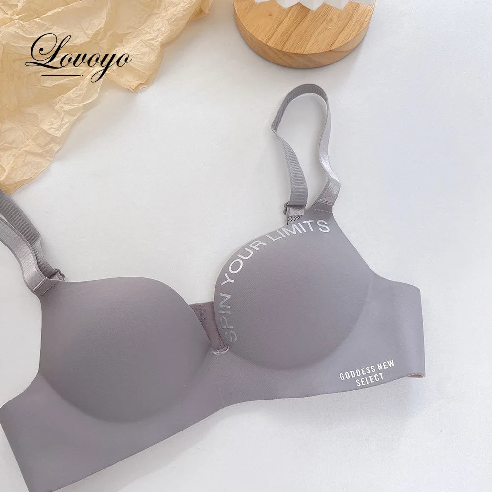 Fashion Women Seamless Bra Sexy Push Up Bralette Underwear Wireless Female Lingerie Letter Pattern Bras Three Quarters