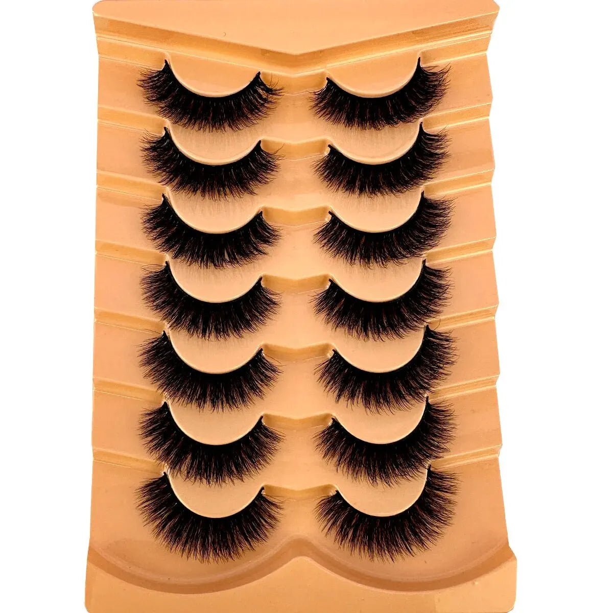 New 7 Pairs Lashes 3D Mink Fluffy Eyelashes Short Lasting Thick Wispy Natural Lashes Dramatic Volume Lashes Extension Thick Long