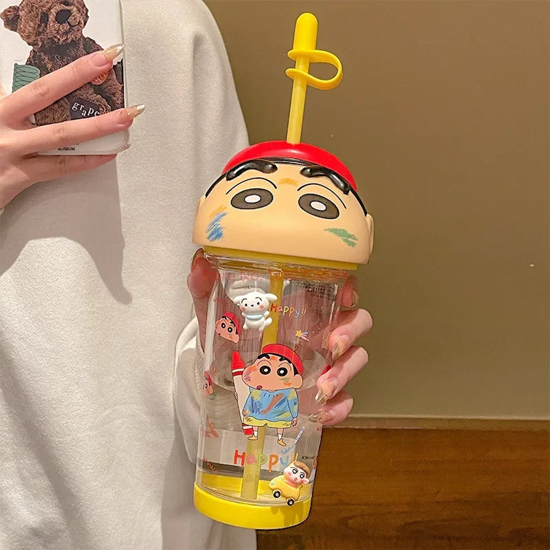 2024 New Crayon Shin Chan Straw Cup Tritan Material Phooey Kawaii Cup Quality Food Grade Convenient Leak Proof Kid Birthday Gift