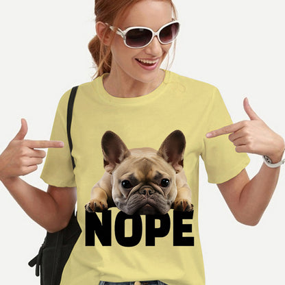 2023 New Women T-shirt Harajuku Shirt French Bulldog Nope Tops Tee Summer Female T Shirt Short Sleeve T Shirt for Women Clothing