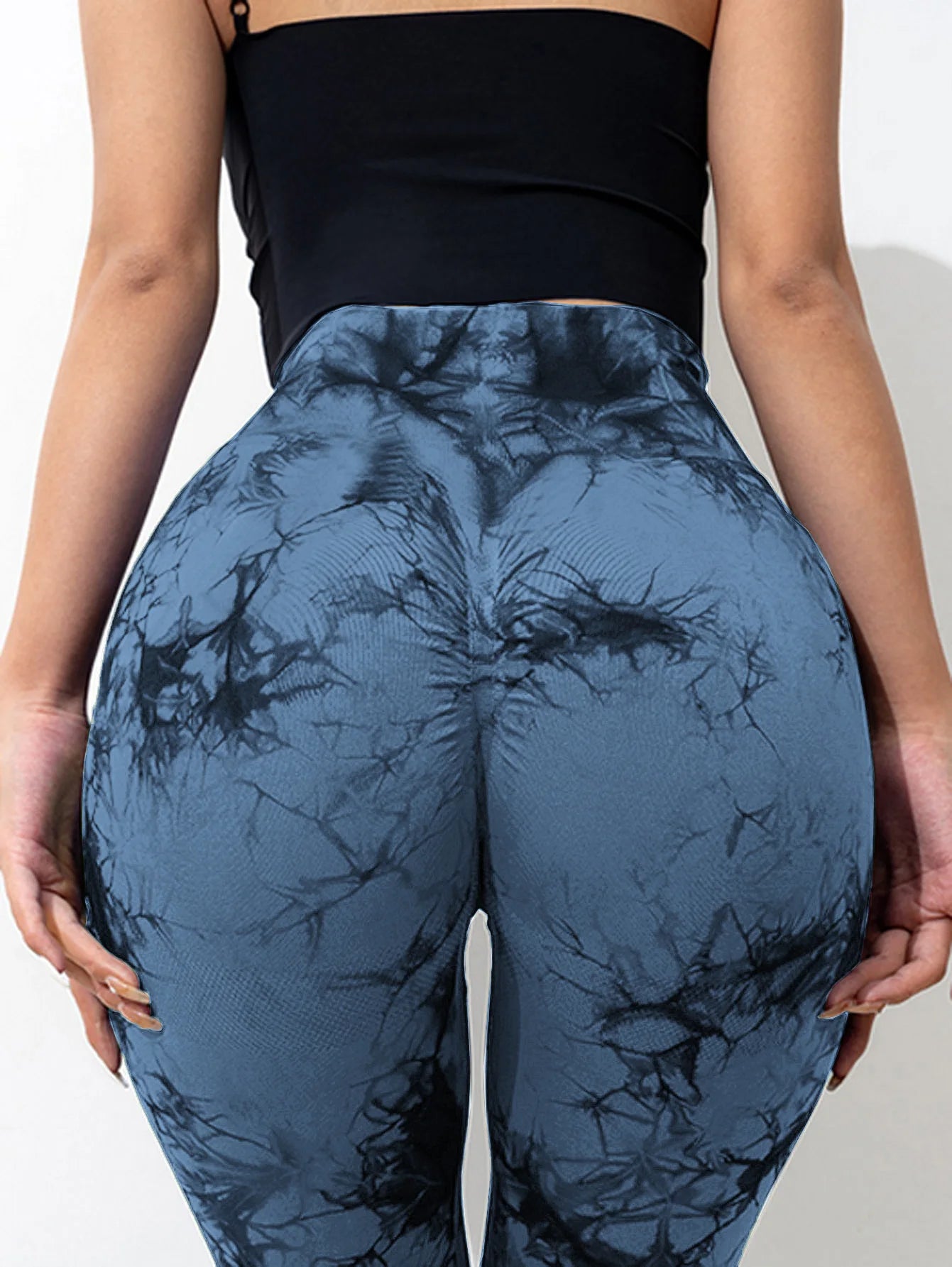 Sports and Fitness Women's High Waist Flare Pants Tie Dyed Casual Pants