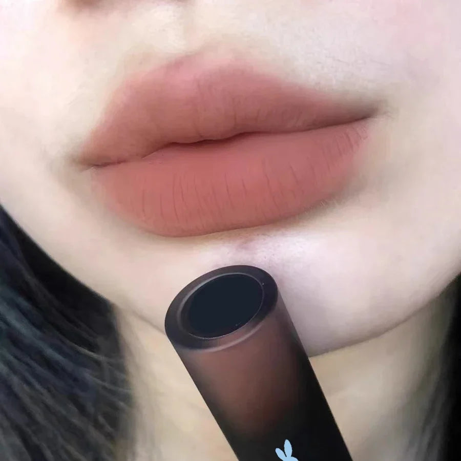 Retro Red Brown Tone Lipstick Mousse Matte Lip Mud Velvet Lip Glaze Non-Stick Cup Lipgloss Makeup Lip Tint Beauty Cosmetic