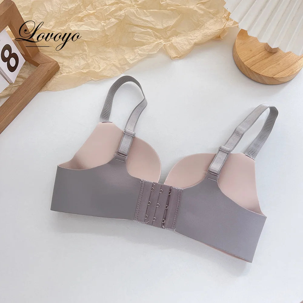 Fashion Women Seamless Bra Sexy Push Up Bralette Underwear Wireless Female Lingerie Letter Pattern Bras Three Quarters