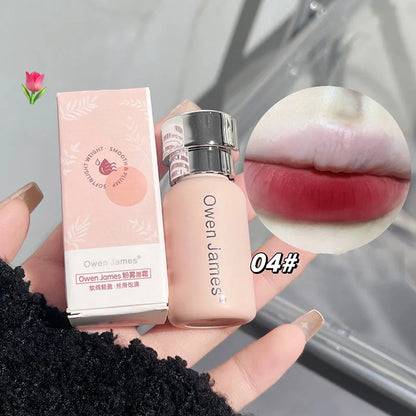 Small Bottle Pink Mist Lip Cream Mud Matte Velvet Lip Gloss Clay Long-lasting Color Non-drying Nude Peach Lip Glaze Rouge Tint