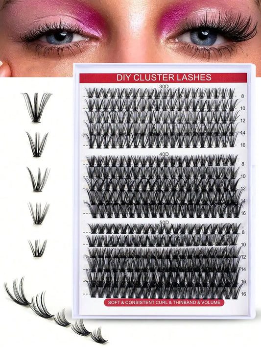 320pcs Cluster Lashes Mixed Tray Individual Lashes 3D Mink Lash Cluster False Eyelashes Extension 30D 40D 50D Cluster Lashes