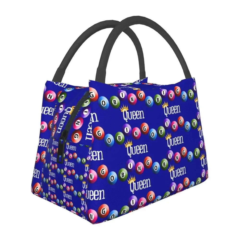 I Love Bingo Game Insulated Lunch Bags for School Office Waterproof Cooler Thermal Lunch Box Women lunchbag