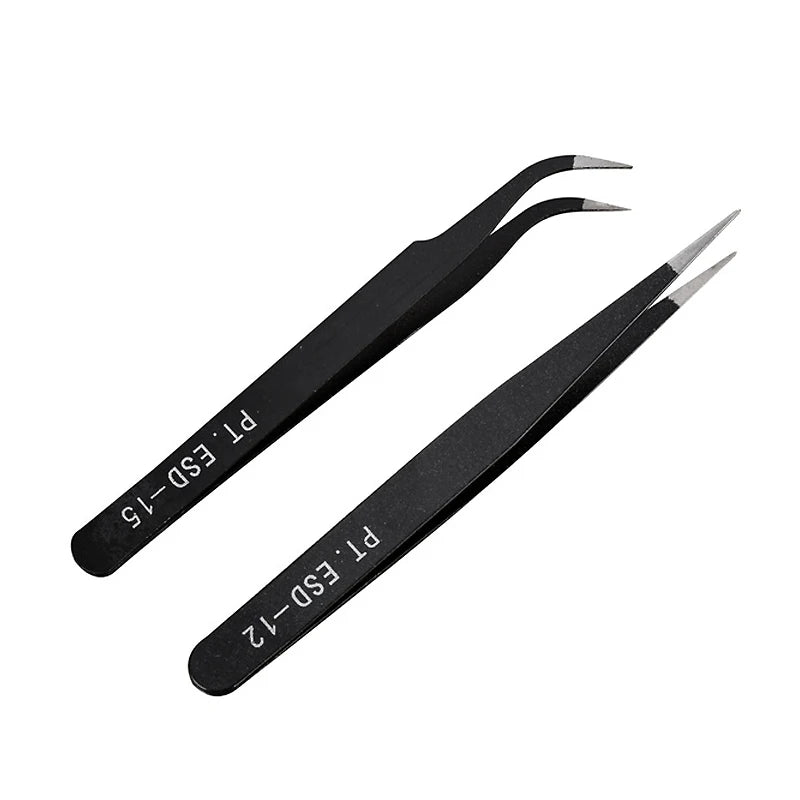 Antistatic Black Manicure Tool Acrylic Gel Nail Art Rhinestones Sequins Paillette Picking Nipper Tweezers HOT