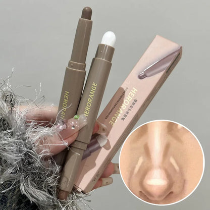 Nose Shadow Bronzers Contouring Makeup Pen Natural Grey Brown Three-dimensional Face Matte Shadow Cream Contour With Brush