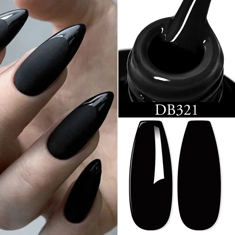 6Pcs Gray Gel Nail Polish Set Moonlight Winter Colors Semi Permanent Varnish Soak Off UV Gel Nail Art Manicure Base Top Coat Kit