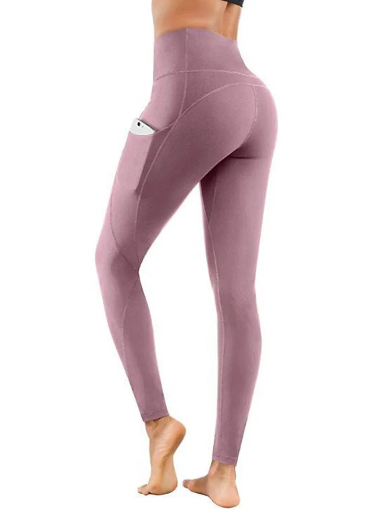 High Waist Push Up Leggins Fitness Tights Pocket Workout Leggings Women Black Sports Mujer Activewear Gym Clothing Free Shipping