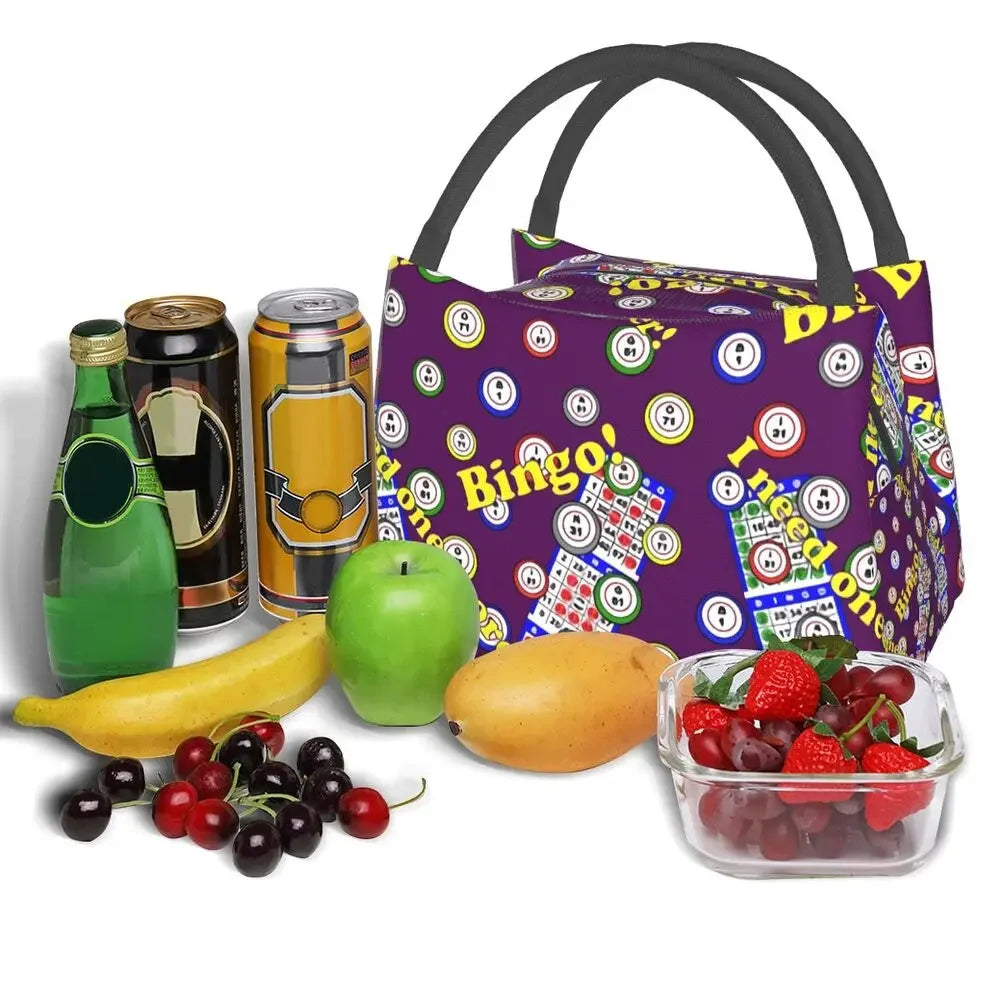 I Love Bingo Game Insulated Lunch Bags for School Office Waterproof Cooler Thermal Lunch Box Women lunchbag