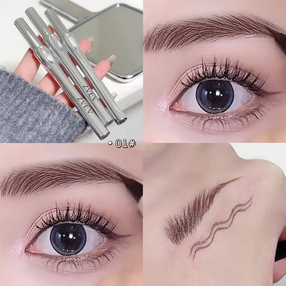 2 Point Eyebrow Pen Waterproof Liquid Tattoo Eyebrow Enhancers Long Lasting 0.01MM Ultra Thin Eyebrow Eyelash Pen Cosmetics