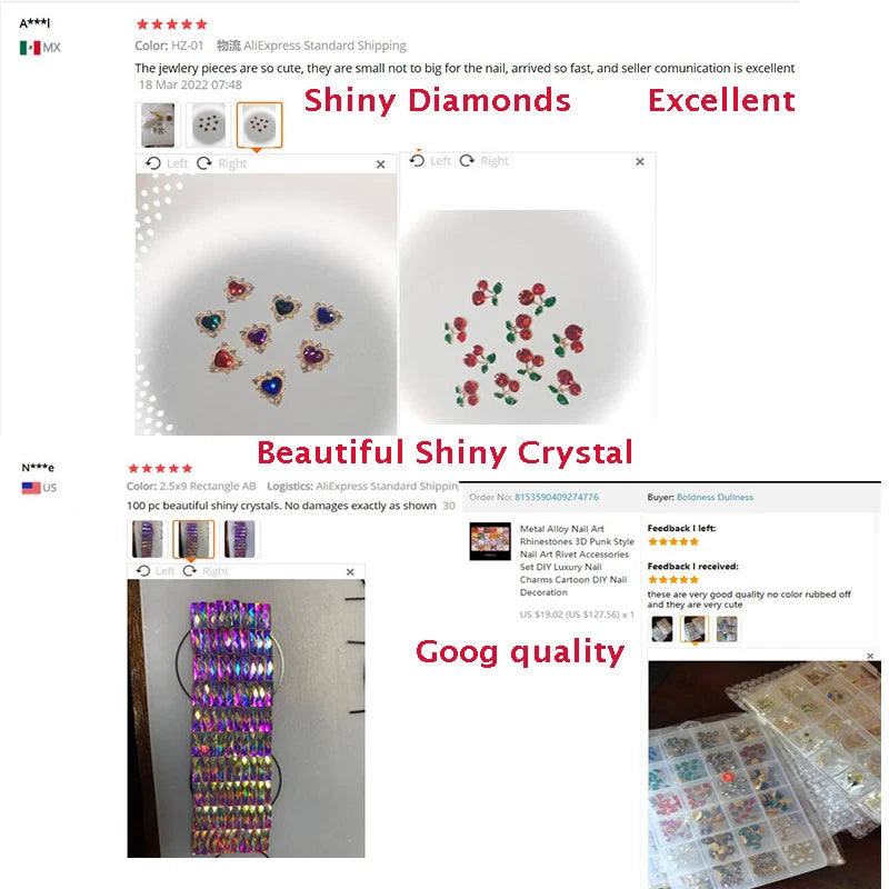 6 Grids Nail Rhinestones Saturn Planet Cross Nail Charms Jewelry Luxe Nail Parts Diamond Crystal Nail Art Decoration Accessories