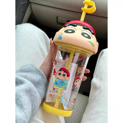 2024 New Crayon Shin Chan Straw Cup Tritan Material Phooey Kawaii Cup Quality Food Grade Convenient Leak Proof Kid Birthday Gift