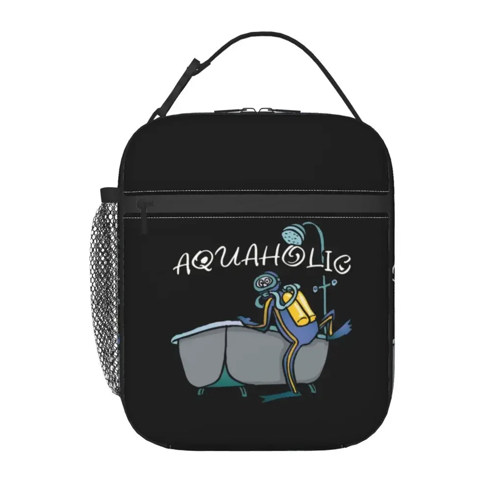 Scuba Diver Flag Resuable Lunch Box for Women Multifunction Dive Diving Thermal Cooler Food Insulated Lunch Bag Office Work