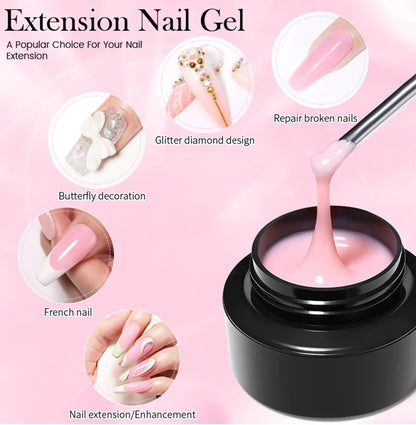 BORN PRETTY 60/30ml Hard Jelly Extension Nail Gel Polish French Nails Nude Pink White Clear Nail Supplies Gel for extension