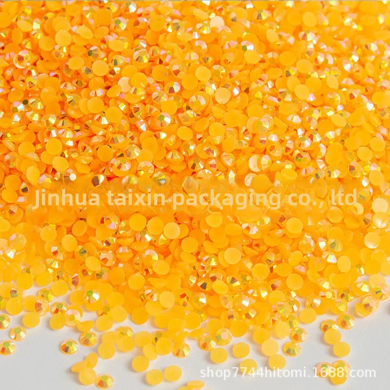 Factory Direct Sales Flats Bottom Resin Diamond Nail Art Diamond Colorful DIY Jelly AB 14 Faceted Fujisaki Diamond Mobile Pho...