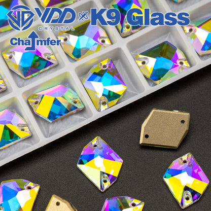 VDD Chamfer AAAAA Top Quality K9 Glass Sew On Rhinestones Sewing Crystal AB Flatback Stone For Clothes Accessories Wedding Dress