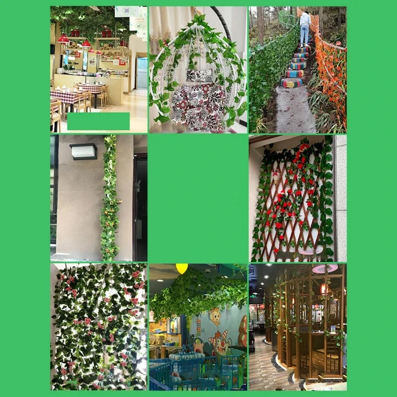 Fake Green Plants Artificial Plants Wedding Decorations Garland Plants Vine Leaves diy For Home Bathroom Decoration #