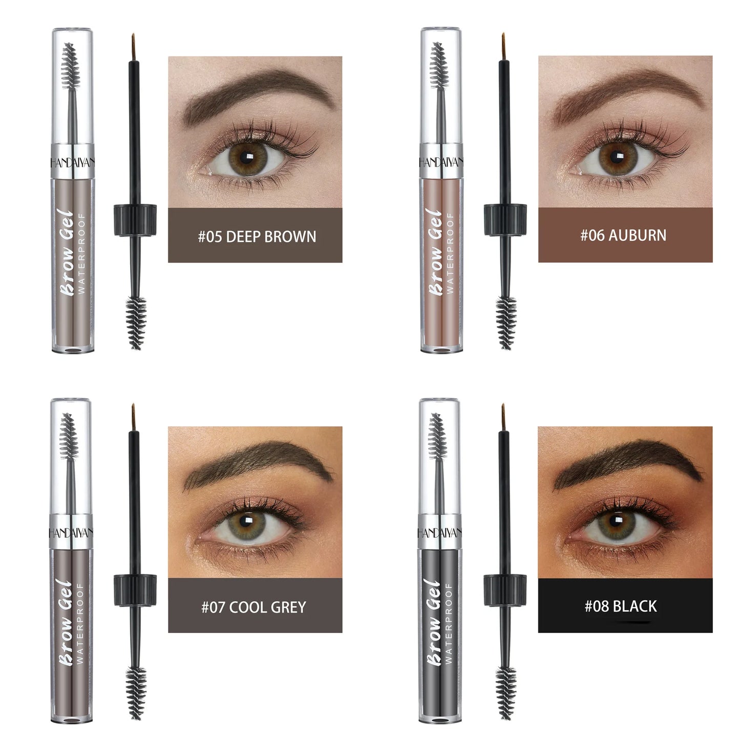 8 Color Liquid Eyebrow Cream Gel Waterproof Not easy to smudge Dyeing Eyebrow Tattoo Tint Double Head With Eyebrow Mascara Brush