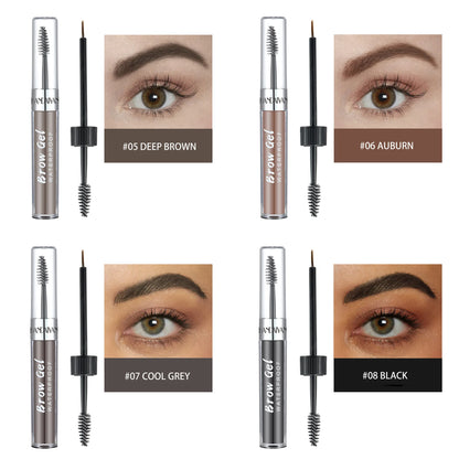 8 Color Liquid Eyebrow Cream Gel Waterproof Not easy to smudge Dyeing Eyebrow Tattoo Tint Double Head With Eyebrow Mascara Brush