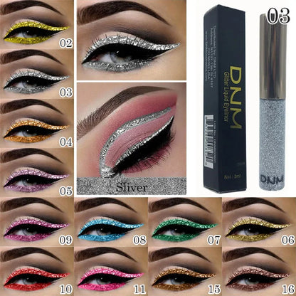 Hot! 16 Colors Liquid Eyeliner Golden Red Blue Eyeliner Shiny Eyes Flash Waterproof Long-lasting Durable Makeup Eyeliner Pencil