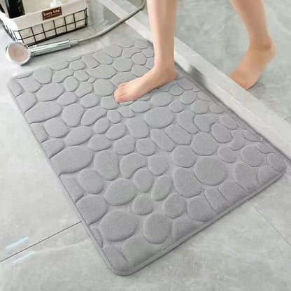 Mat Non Slip Carpets Cobblestone Embossed Bathroom Bath In Wash Basin Bathtub Side Floor Rug Shower Room Doormat Memory Foam