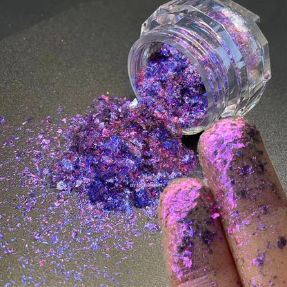 1Box Aurora Glitter Opal Flakes Nail Powder Holographic Sequins Iridescent Rub Dust Mermaid Chameleon Flakes Manicure Decoration