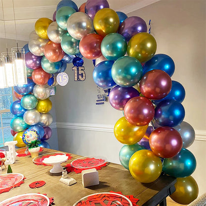 10inch Metallic Balloon 10/20/30/50pcs Latex Ballons Happy Birthday Decoration Wedding Christmas Party Supply Globos Baby Shower