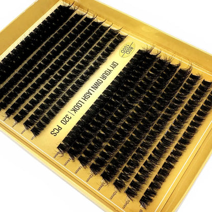 16Rows 320Bundles 5D Fluffy Lashes Cluster 60/80/100D Thick Eyelash Russia Curl Wispy Individual Lashes 8-16mm Eyelash Extension