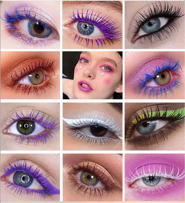 5D Silk Fiber Mascara Lash Color Mascara Waterproof 14 Colors 3D Mascara Eyelash Extension Thick Lengthening Eye Lashes Cosmetic